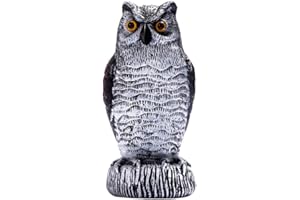 UPOSAO Statue Da Giardino Gufo 360 Teste Rotanti Spaventare Uccelli Falco Giardino Esterno Aquila Spaventapasseri Controllo Dei Parassiti Uccello Repeller