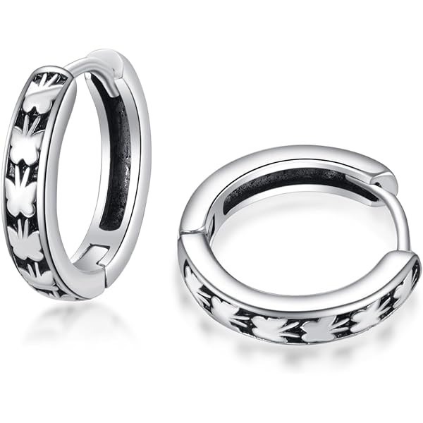 TANGPOET Orecchini da uomo in argento 925 nero, con fulmini, da uomo, a