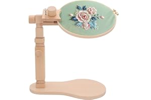 RoseFlower Soporte de Punto de Cruz de Madera, Soporte de Aro Giratorio Ajustable con Aros para Bordado, Bastidor de Bordado de Escritorio, Soporte Anillo para Costura, DIY Labor de Aguja#3