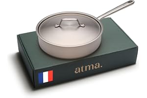 Atma - Sauteuse Inox 24 cm avec Couvercle - Inox 3 Plis - Compatible Tous Feux Dont Induction & Four - Pour Mijoter, Sauter et Frire - Non Toxique, Sans PFAS - Fabriquée en France, Garantie à Vie