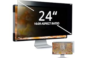 EliWhale Computer Privacy Screen - 24 Inch Privacy Screen for Monitor, HD Anti Blue Light & Anti Glare Screen Filter, Computer Screen Filter for 16:9 - Width x Height is 20.9" x 11.8"(531mm x 299mm)