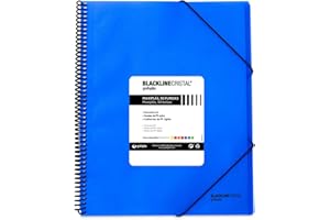 Grafoplas 39835230 Carpeta de Fundas de Polipropileno, A4, Color Azul, 50 Fundas, Maxiplás Blackline Cristal