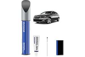 EVOOOR EVL Gris Platinum Kit de retouche peinture voiture avec effaceur de rayures pour Peugeot, Réparation des rayures pour voiture, Solution rapide et facile pour la réparation