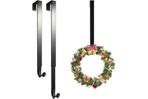 Linwnil Confezione da 2 ganci per ghirlande, lunghezza regolabile da 14 a 26 pollici, gancio porta ghirlande da 20 libbre, resistente, per porta d'ingresso, per Natale, Pasqua, decorazioni di Hallowee