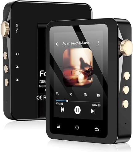 Lecteur MP3 HiFi 16Go Bluetooth 5.3 - Haute Résolution, Radio FM, Enregistreur - Avec Carte 64Go