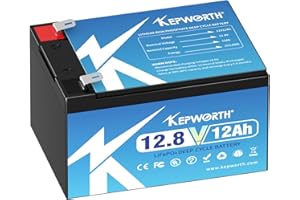 TCBWORTH Lifepo4 Batterie 12v 12AH Lithium avec des cellules de qualité A et 12A BMS pour moteur de pêche à la traîne, camping, système solaire, applications domestiques, série et parallèle.