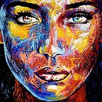 KUNST DRUCK Gemälde Leinwand modern abstrakt Bild 906 Portrait SIGNIERT 100x100