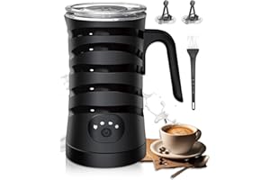 Maxesla Mousseur à Lait Électrique 4 en1, 300W 260ml Mousseurs à Lait Automatiques Grande Capacité, Moussage de Lait Chaud Et Froid, Facile à Nettoyer, pour Latte, Cappuccinos, Macchiato
