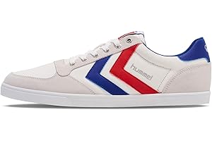 hummel Slimmer Stadil Low Sneaker Damen & Herren - Unisex Schuhe Erwachsene - Freizeitschuhe aus Canvas und Leder - Slim & Low-Cut Design - Normale Schuhweite