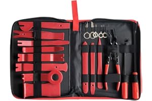 DIWUJI 19 Pièces Outils pour Garnitures, Difficile Outil Démontage Auto avec Extracteur d'agrafe - pour Panneau Accessoires Porte Autoradio Tableau de Bord de Voiture Installateur Pry Outil