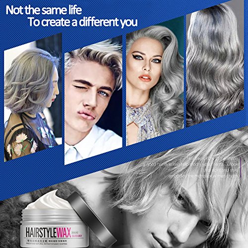 ROPALIA Unisex DIY Haar Farbe Wachs Schlamm Farbstoff Färbung Creme Temporäre Modellierung Silber-grau - 2