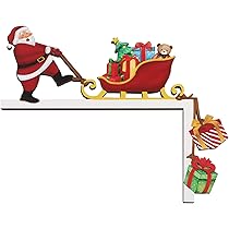 Weihnachts-Türdeko Aus Holz - Lustiger Weihnachtsmann Mit Rentier Motiv