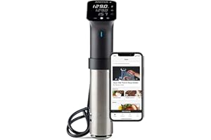 Anova Precision Cooker Pro AN600-EU00 WiFi, Precision® Cooker Pro, 1200 watts, prise de type C incluse pour une utilisation en UE, noir et argenté
