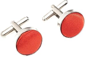 AAMERA Cufflinks for Men, Silver Tone Cuff Link Set for Weddings, Formal Dinners and Business Events, Round Shape with Bullet Back Toggle Closure, For All Cufflink Compatible Shirt
