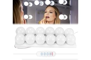 PZJFH Vanity Mirror Lights Kits, 12PCS Hollywood Style LED Vanity Mirror Lights,Dressing Table 3 Color 10 Levels Brightness, for Dressing Table Room, Bathroom, Bedroom(Mirror Not Include)
