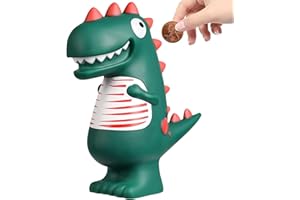 LEcylankEr Tirelire Originale Dinosaure,Tirelire Vert T-Rex Dinosaure pour Enfants, Décoration de Chambre,Cadeau pour Garçon ou Fille (Petit)