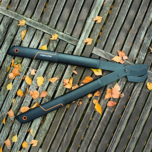 Fiskars SingleStep Bypass-Astschere für frisches Holz, Antihaftbeschichtet, Gehärteter Präzisionsstahl, Länge 50 cm, Schwarz, L28, 1001432 - 4