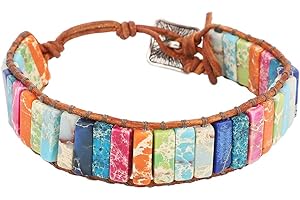 Emibele Pulsera de Cuero en Capas, Cadena de Mano Creatividad y Sentido del Diseño, Multicapa Brazalete de Doble Bucle Idea Regalo para Niñas y Mujeres