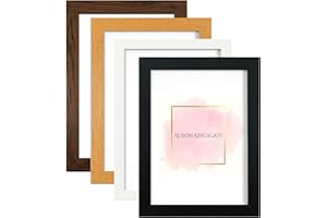 ALISON KINGSGATE Modern Black 20 x 16 picture frames With Safe Perspex Front & Wall Hanging Hooks - Use In Picture Frames - 16x20 Frame - Photo Frame - Wooden Poster Frame (20" x 16" (50.8 x 40.6cm), Black)