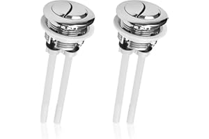TSHAOUN 2 Pcs 38Mm Toilettes Double Chasse Tête Ronde Bouton Poussoir Galvanoplastie Réservoir d'eau Valve Accessoire Accessoire de Toilette pour Salle de Douche Toilettes Salle de Bains (38mm)