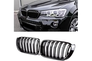 Gangying F25 Kidney Grille for BMW X Series X3 X4 F25 F26 LCI Grill Glossy Black Double Slat Grill X3 X4 2014 2015 2016 2017 2018