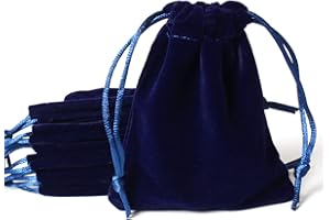 FAVORTALK Gift Bags Small 20pcs 130x180 mm/ 5.12 x 7.09 inches Velevet Jewellery Pouches for Gifts, Party Favors Small Velvet Drawstring Bags, Sapphire Blue