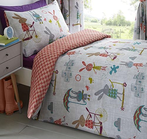 Puddle Pals, Flowers and Rabbits Single Bedding