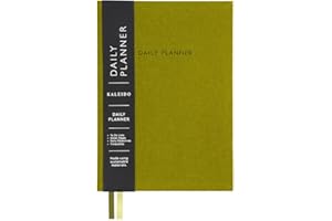 OHH DEER Undated Daily Planner Notebook | To Do Lists Hourly Schedule Note Pages | A5 | Olive Green