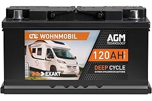 ‎EXAKT EXAKT AGM Batterie 120Ah 12V Solarbatterie Wohnmobil Batterie Bootsbatterie Versorgungsbatterie Camping Solar