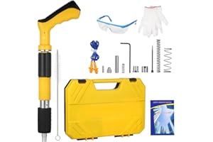 JOPWUE Pistolet à Clous en Acier,Outil de Pistolet à Clous,en Acier,Pistolet à Rivet,Pistolet Pneumatique pour Acier et Béton,Silencieux,5 Vitesses,Outil de Fixation Murale pour Mur en Ciment (Jaune)