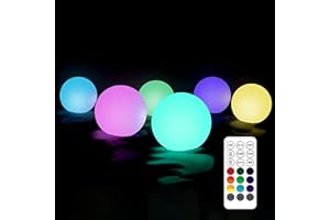AYYDS 6 luci galleggianti per piscina da giardino, luci a sfera LED, IP68, impermeabile, cambia colore a LED, luce notturna, per vasca idromassaggio, per esterni