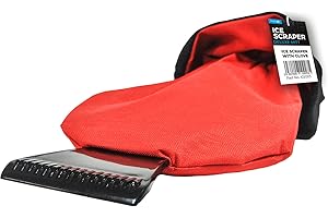 Simply ICE003 Durable Windscreen Ice Scraper with a Cozy and Waterproof Fleece Glove for Extra Warmth and Protection