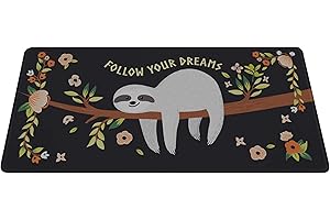 Silent Monsters Mouse Mat XX Large 35 x 16 inches / 90 x 40 cm, Sloth Follow Your Dreams, system Stitched Edges, Office/Gaming Mousemat, Mousepad non-slip & quiet, Desk Mat XXL