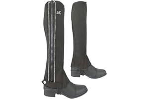 AK RIDING SPORTS LTD AK Reiten Halbchaps aus Mikro-Wildleder, waschbar, mit Kristallreihen