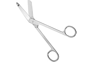 HIGHFITT AZN Lister Bandage Scissors First Aid-Scissors Tough Tuff Cut Trauma Shears for Nurses for Vet Doctors Students (6 inches/15 cm) (Chrome)