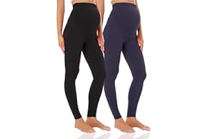 Foucome Women's Over Bump Super Soft Support Maternity Leggings Cropped Pants