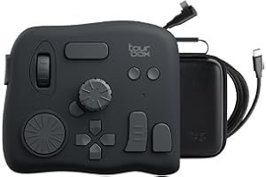 ‎TOUR BOX TourBox NEO, Editing Controller für Foto Video Ilustration, Makro Tastatur für Grafiktablett, MacOS/Windows, Photoshop Lightroom Premiere Davinci Resolve Programmierbar Keyboard (Mit Tasche)