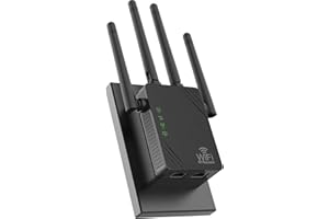 AILKIN Amplificatore WiFi a Doppia Banda 5GHz/2.4GHz, Amplificatore WiFi, Amplificatore segnale Wi-Fi Extender, Copre 12880 Sq.ft, Supporta 105 dispositivi, Amplificatore segnale wireless per casa