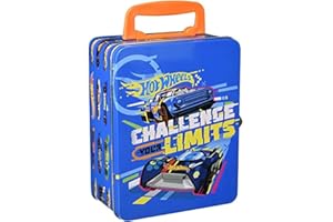 Theo Klein 2883 Hot Wheels Storage Case I Made of Metal I With Storage Compartments for up to 18 Cars I Dimensions: 21 cm x 15.5 cm x 8.5 cm I Toy for Children Aged 3 Years and up Multi - Colored