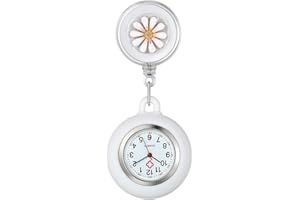 Lancardo Montre Infirmiere Silicone Montre de Poche Extensible Chain Cadra Simple Cadran Ronde Numérique