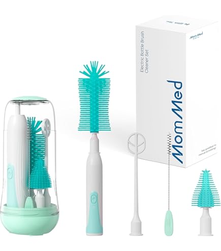7-in-1 Babyflaschen Reinigungsset - Silikon Bürsten Mit Trockengestell & Aufbewahrung