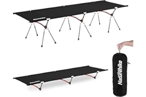 Naturehike Ultralekkie Łóżko Polowe - Nośność 150 kg, Regulacja Wysokości, Składane, Przenośne, Idealne Na Kemping, Przerwę Obiadową W Biurze Lub Dla Gości