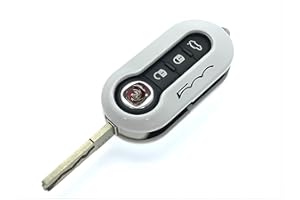 Nordecco Carcasa protectora brillante para llave compatible con Fiat 500C 500-500L ABARTH GRANDE PUNTO BRAVA PANDA STILO LINEA (blanco)