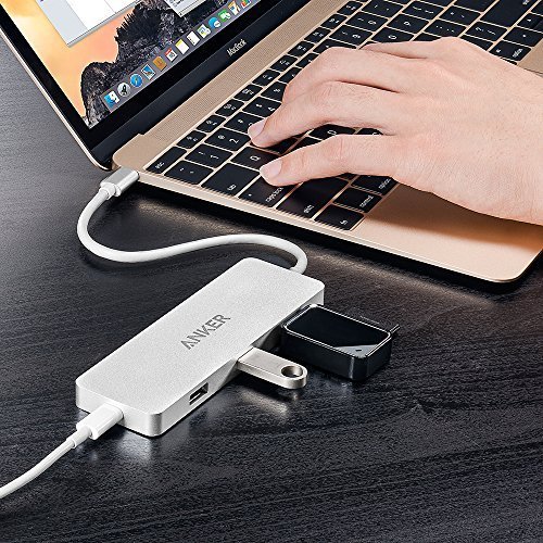 Anker Premium USB-C Hub mit Power Delivery, 3 USB 3.1 Gen 1. Ports, 1 USB-C Ladeport , Aluminiumgehäuse für das neue Macbook und Chromebook Pixel ( Weiß) - 7