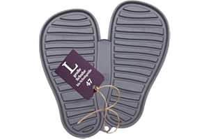 ‎SANNI SHOO Sanni Shoo, Shoo.pad, Flexible, waschmaschinen-Feste Schuh-Abtropf-Matte, Schuhablage, Schuhabtropfschale, Abtropf- und Schmutzfang-Matte für Schuhe L (bis Schuhgrösse 47), grau