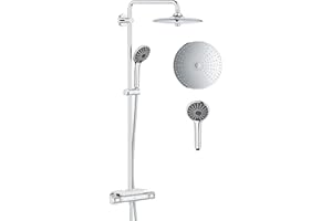GROHE QUICKFIX | Vitalio Joy 260 | Sistema Doccia con Miscelatore Termostatico |Cromo | Con mensola porta oggetti | ‎26403002
