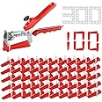 VonLux Tile Leveling System Kit 2mm, 300pcs Tile Spacer Clips and 100pcs Reusable Wedges with 1pc Tile Leveling Pliers, Tile Levelling Tool Kit for Floor Wall Ceramic Tile and Stone Installation