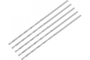 sourcing map 5uds 1.5mm Mini Micro Helicoidales broc*s, Alta-Velocidad Acero Recto Vástago Extra Largo Taladro broc* 70mm para Aluminio Aleación