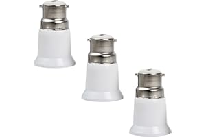 MODOAO B22 to E27 Socket Adapter, Bayonet BC Cap B22 To E27 ES Edison Screw Converter, BC to ES Extend Lamp Holder Base, B22 to E27 Adaptor Holder Fitting 0-250V, 2A Lamp Socket Converter,3 Pack