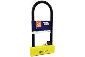 URBAN UR120310 Antivol U Moto Haute Sécurité Homologué SRA, Fourchette ø18mm Acier Trempé, Double Verrouillage, Plus Visible, Cadenas en U 120x310mm Plus Polyvalent pour Pneu Moto, Scooter, Velo